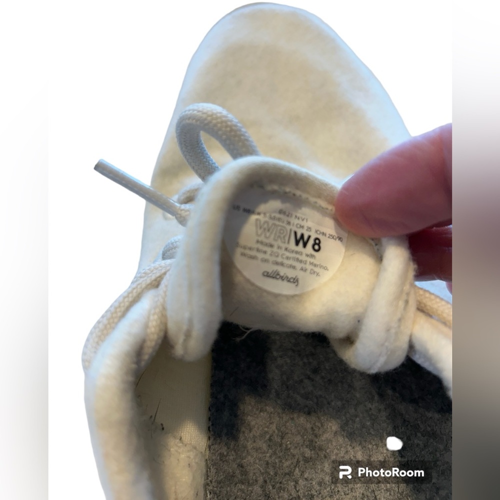 ALLBIRDS Women’s Wool Runners in White Lace Up Size 8 - Picture 5 of 7